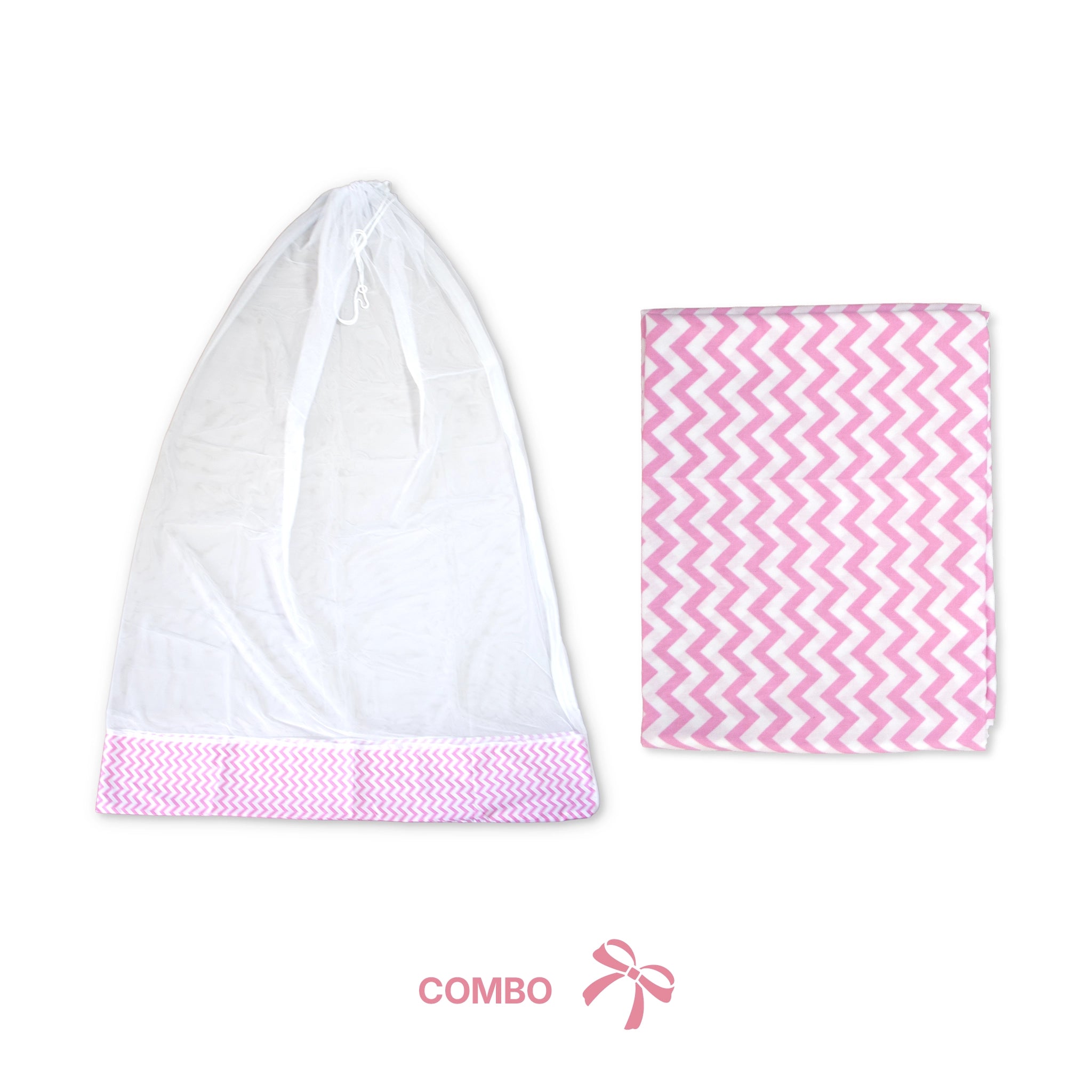 Premium Cotton Baby Hammock Cradle Cloth & Mosquito Net Combo Set (Breathable & Washable)