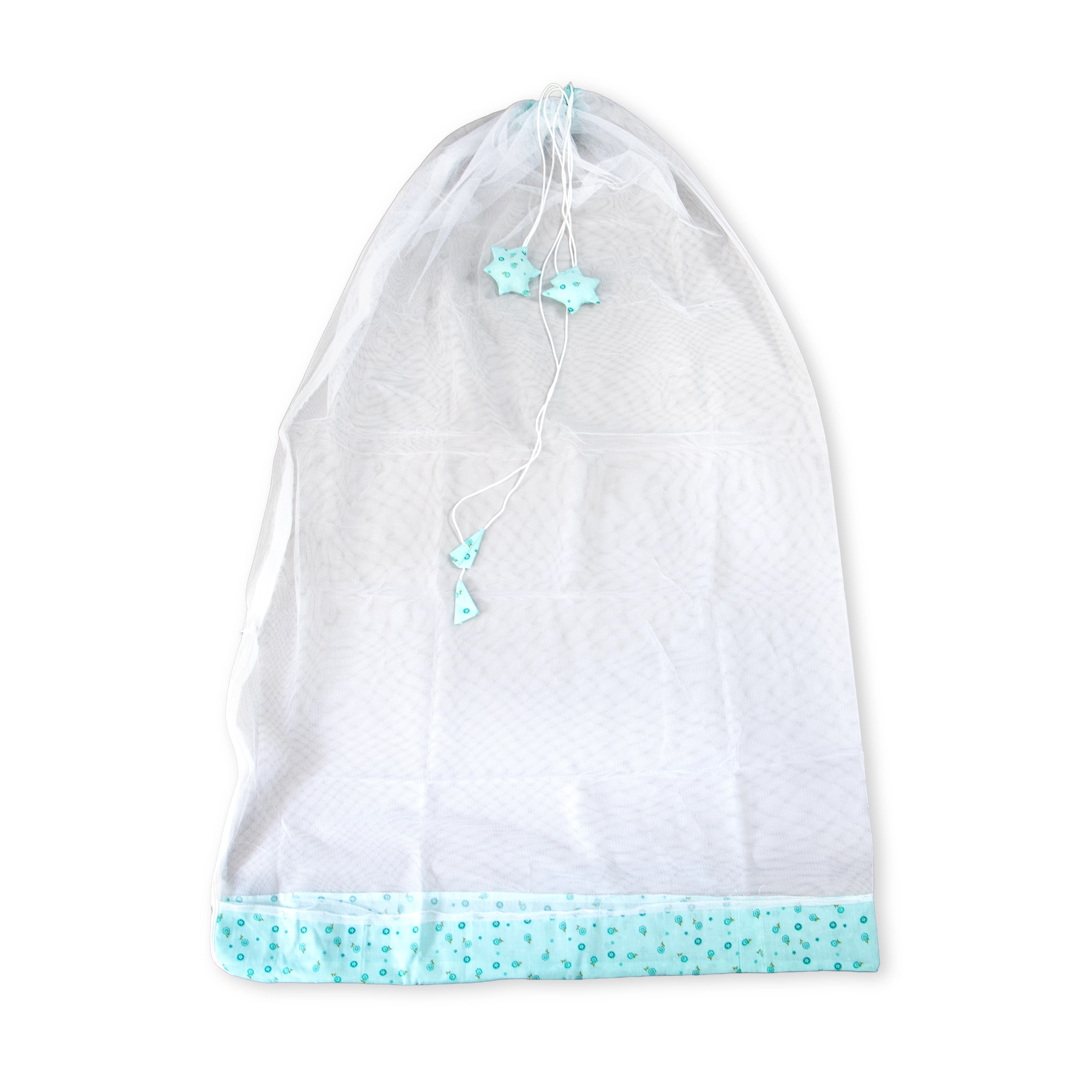 Premium Hanging Cradle Mosquito Net with Decorative Border & Hanging Stars