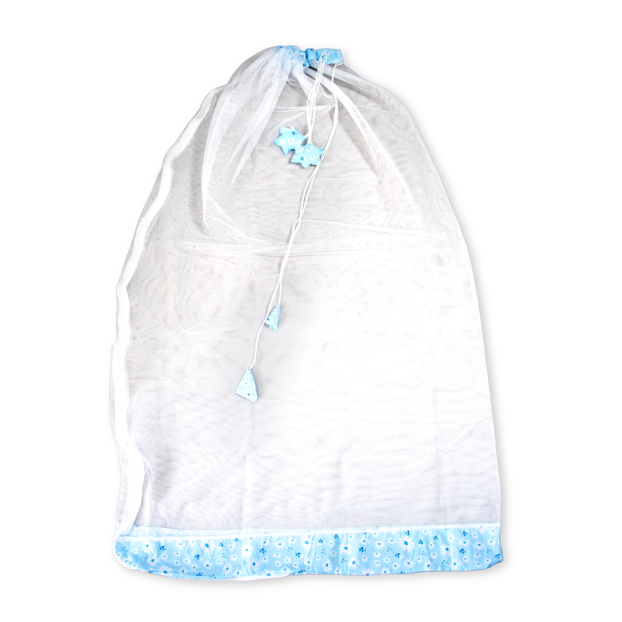 Premium Hanging Cradle Mosquito Net with Decorative Border & Hanging Stars
