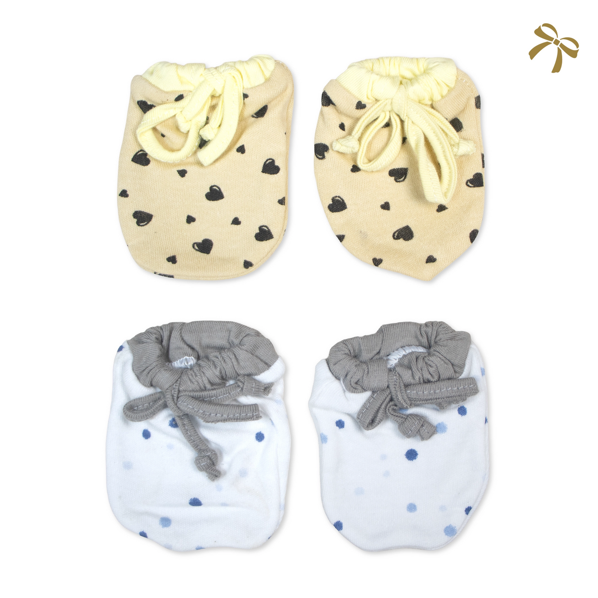 Ultra-Soft 100% Cotton Baby Mittens Set | Anti-Scratch Newborn Mittens (2-Pair Pack)