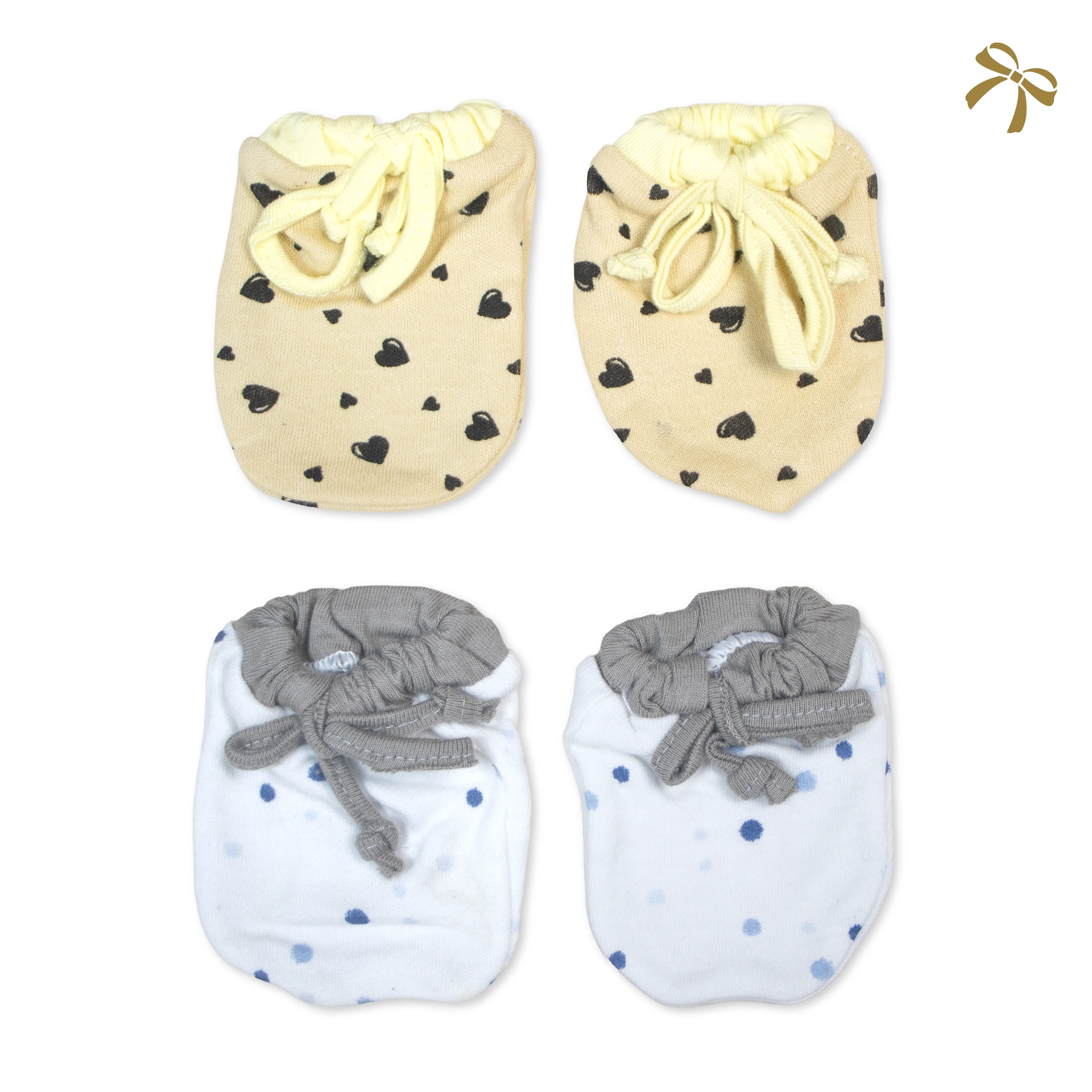 Ultra-Soft 100% Cotton Baby Mittens Set | Anti-Scratch Newborn Mittens (2-Pair Pack)