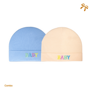 Premium Soft Cotton Baby Caps / Beanies – Pack of 2