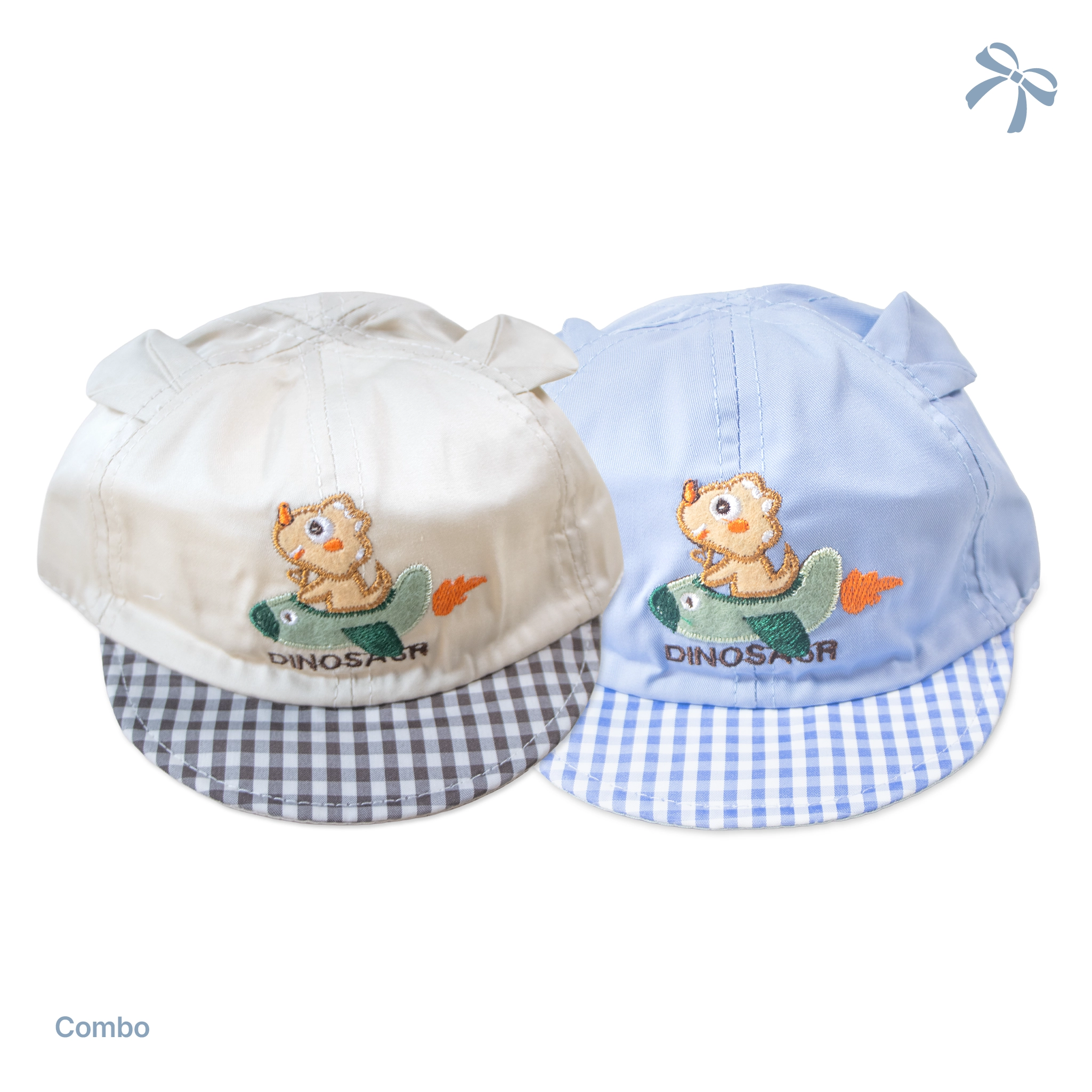 Cute Dinosaur Baby Cap Combo – 2-Pack Adjustable Cotton Toddler Baseball Hats