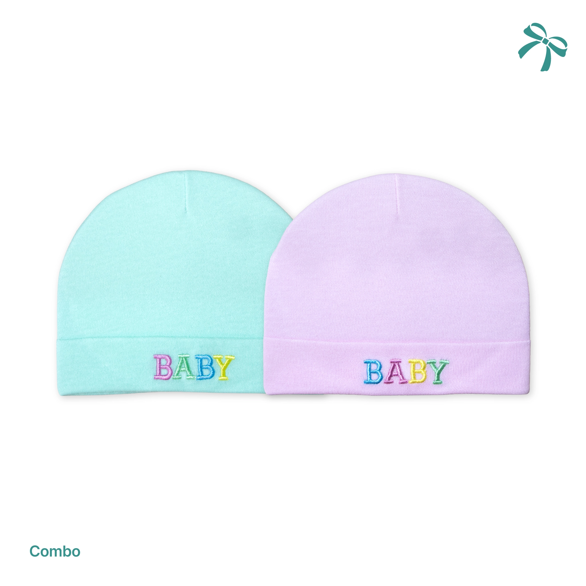 Premium Soft Cotton Baby Caps / Beanies – Pack of 2