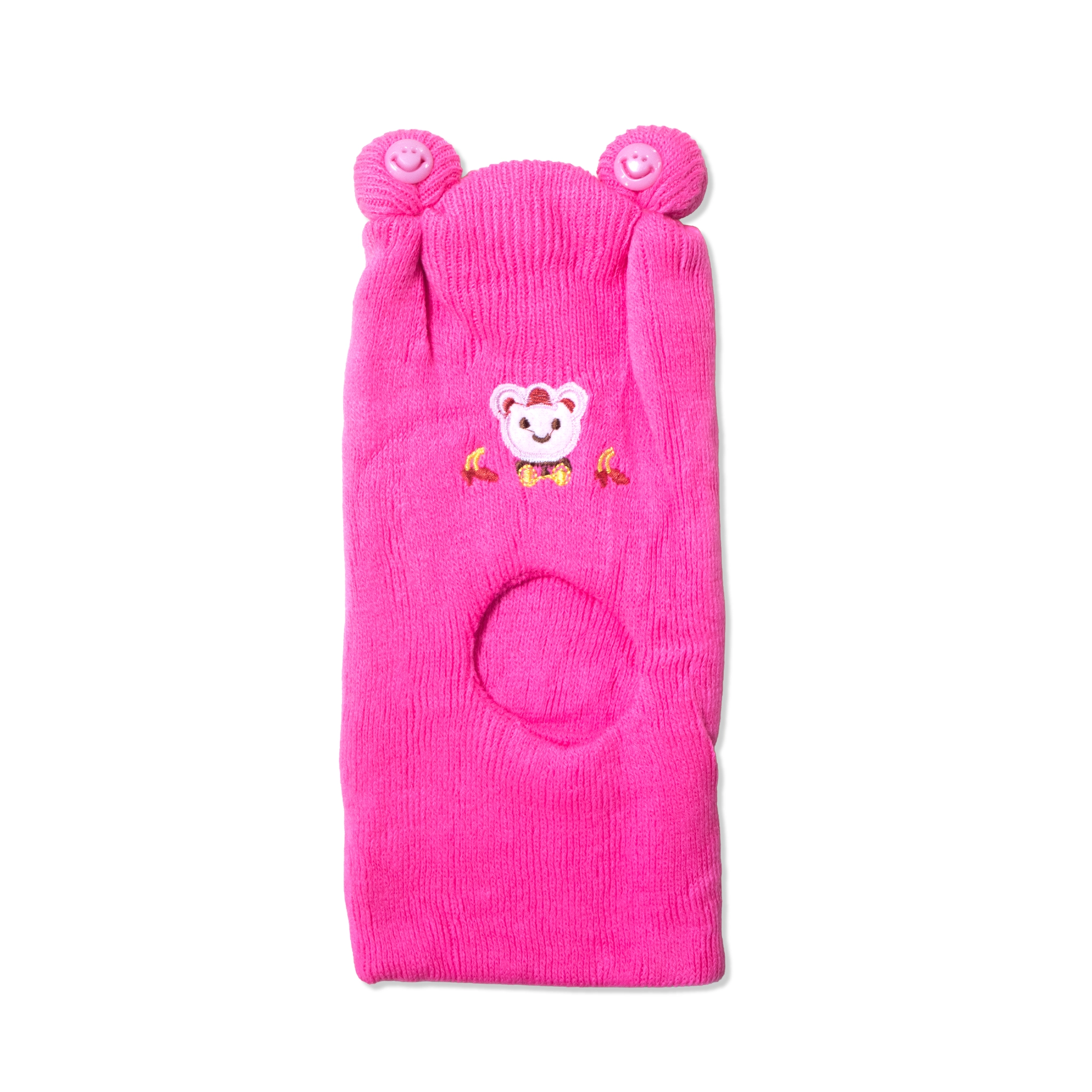 Kids Boon Knit Monkey Cap – Cozy Winter Balaclava with Bear Patch for Babies & Toddlers