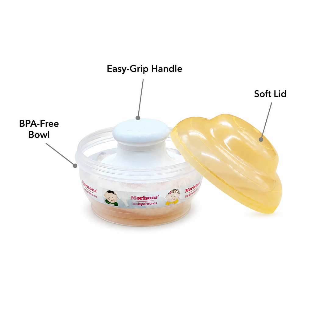 Morisons Baby Dreams Soft Powder Puff with Spill-Proof Container