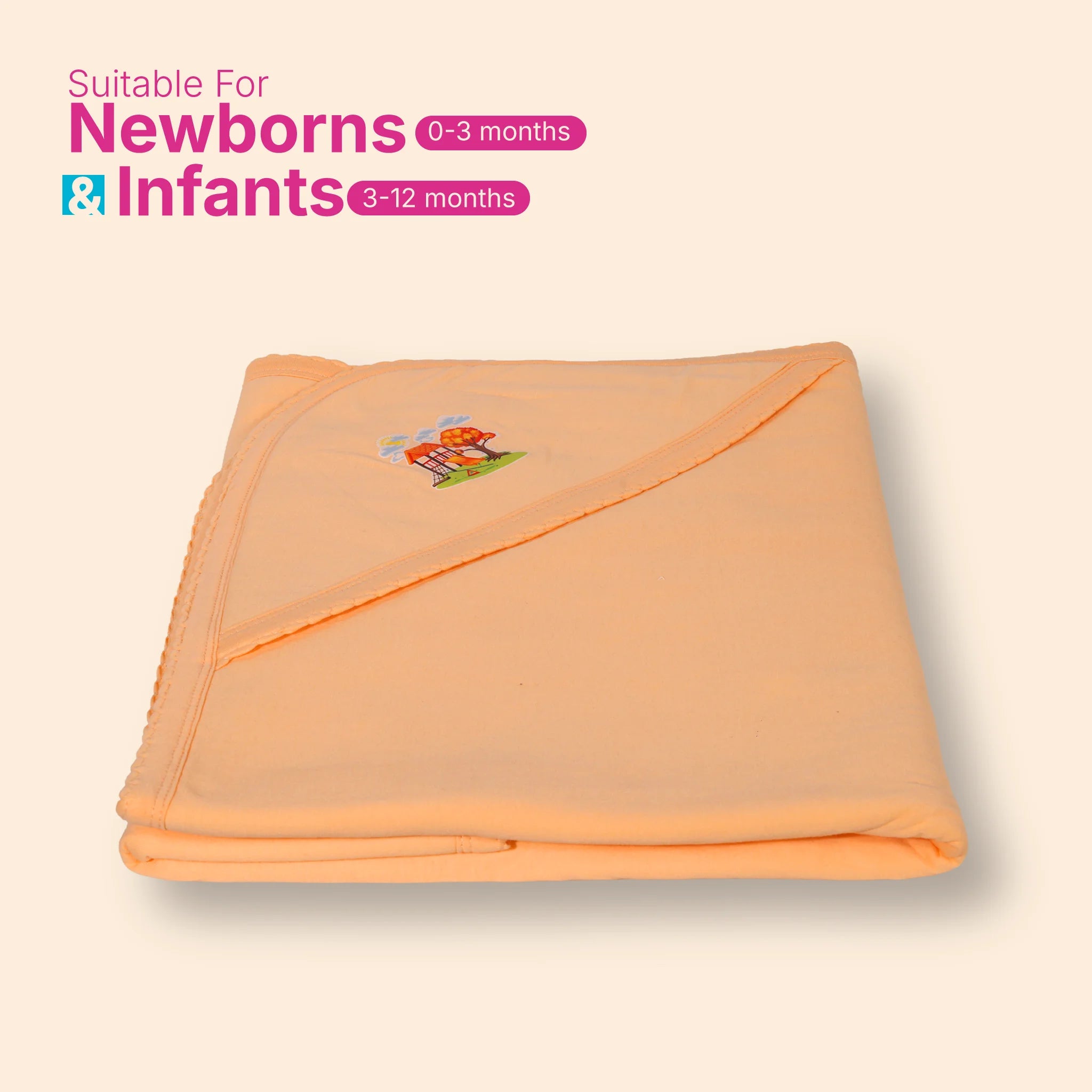 Premium Polar Fleece Hooded Baby Blanket (80x80 cm) – Swaddle Wrapper