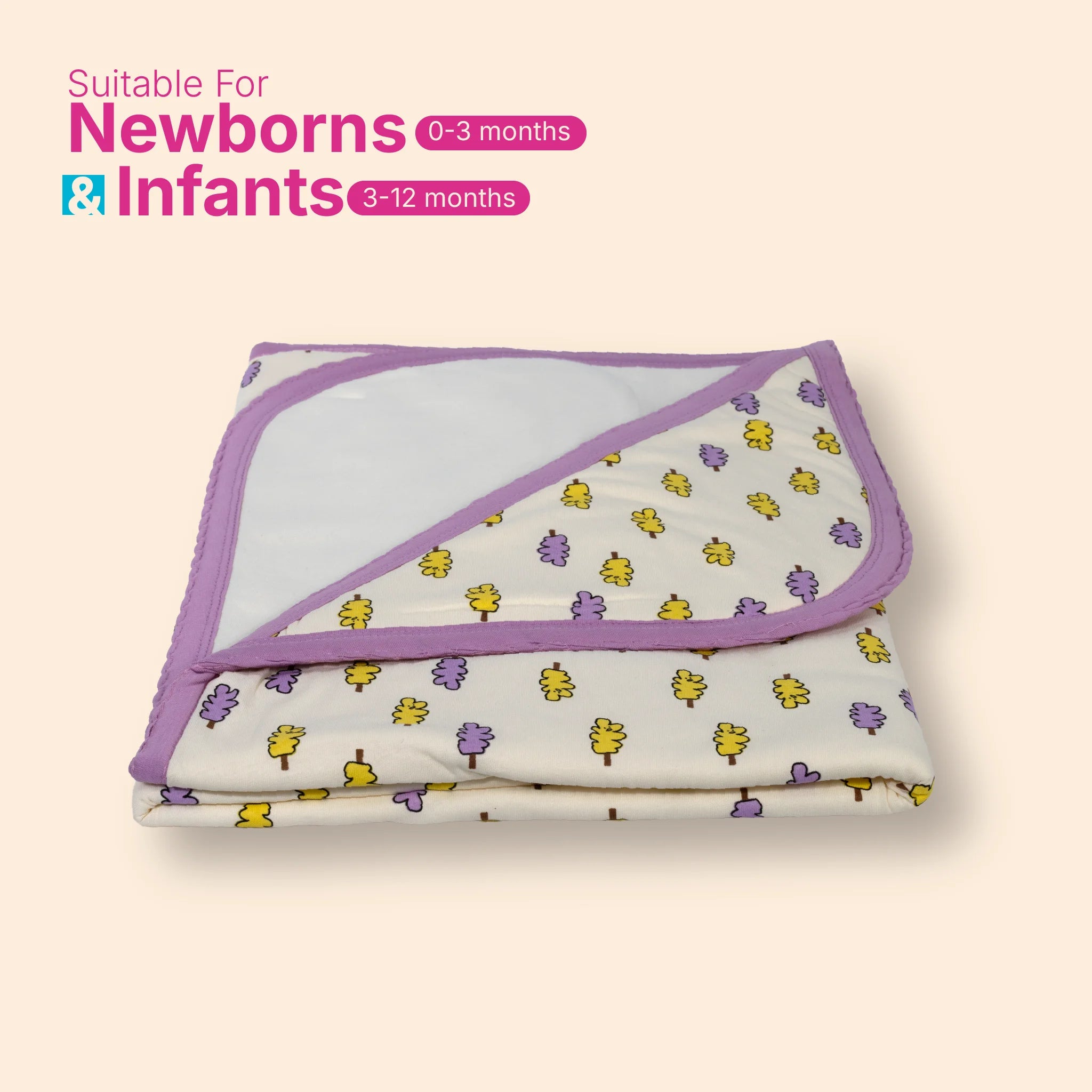 Blue Floral Polar Fleece Hooded Baby Blanket – Soft All-Weather Newborn Wrapper (0-12 Months, 80x80 cm)