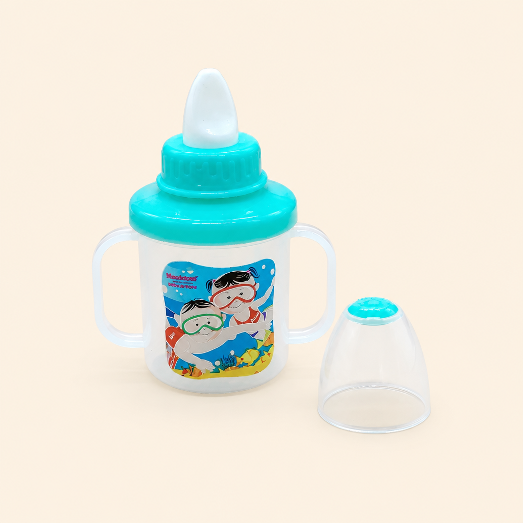 Kids Boon Easy-Grip Toddler Sippy Cup with Hard Spout & Cover – Spill-Proof Training Cup (Teal)
