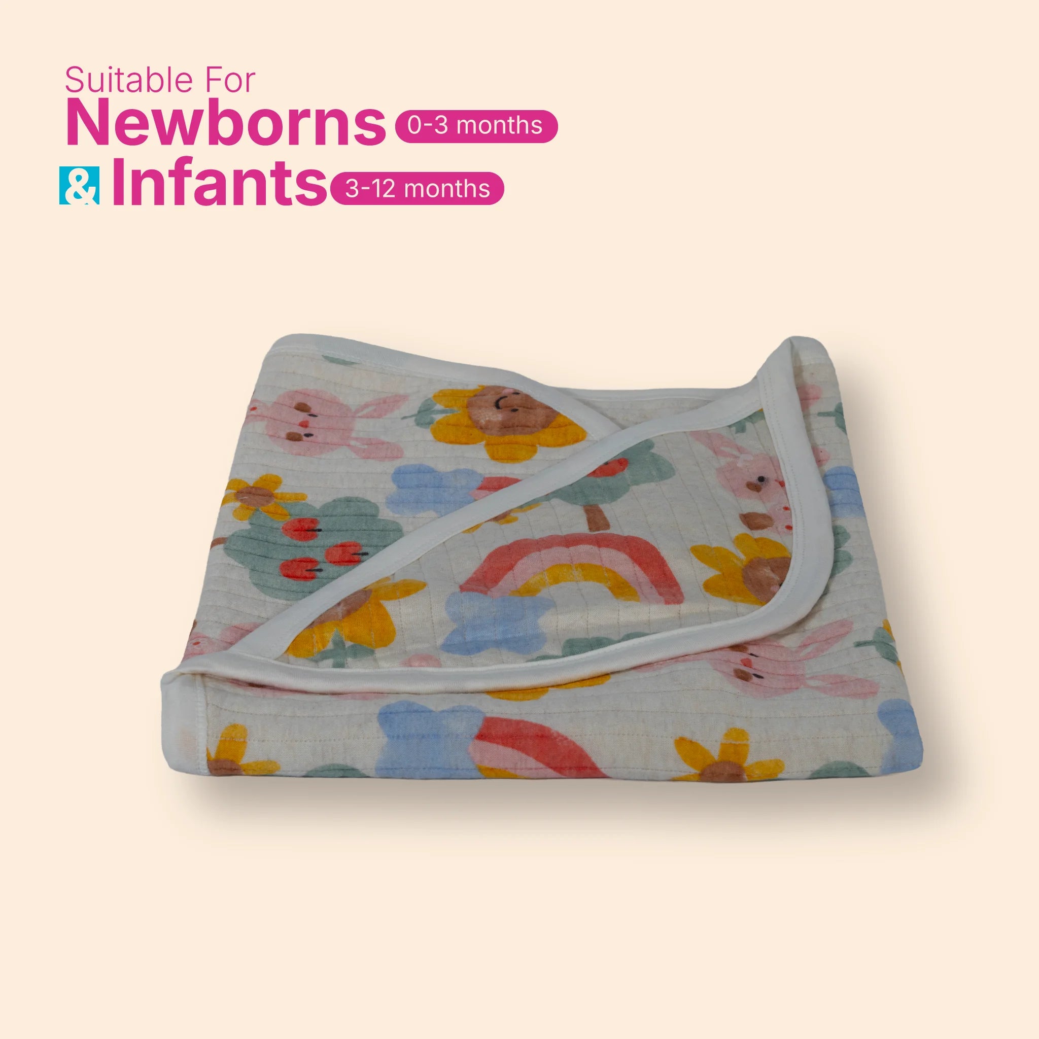 Premium Jacquard Baby Hooded Blanket –  (80x80 cm) for Newborns & Infants