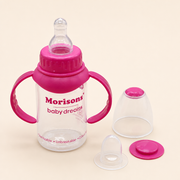 Morisons Baby Dreams Easy-Grip Unbreakable Baby Feeding Bottle with Handles - Sterilizable & Odour Free (Pink)