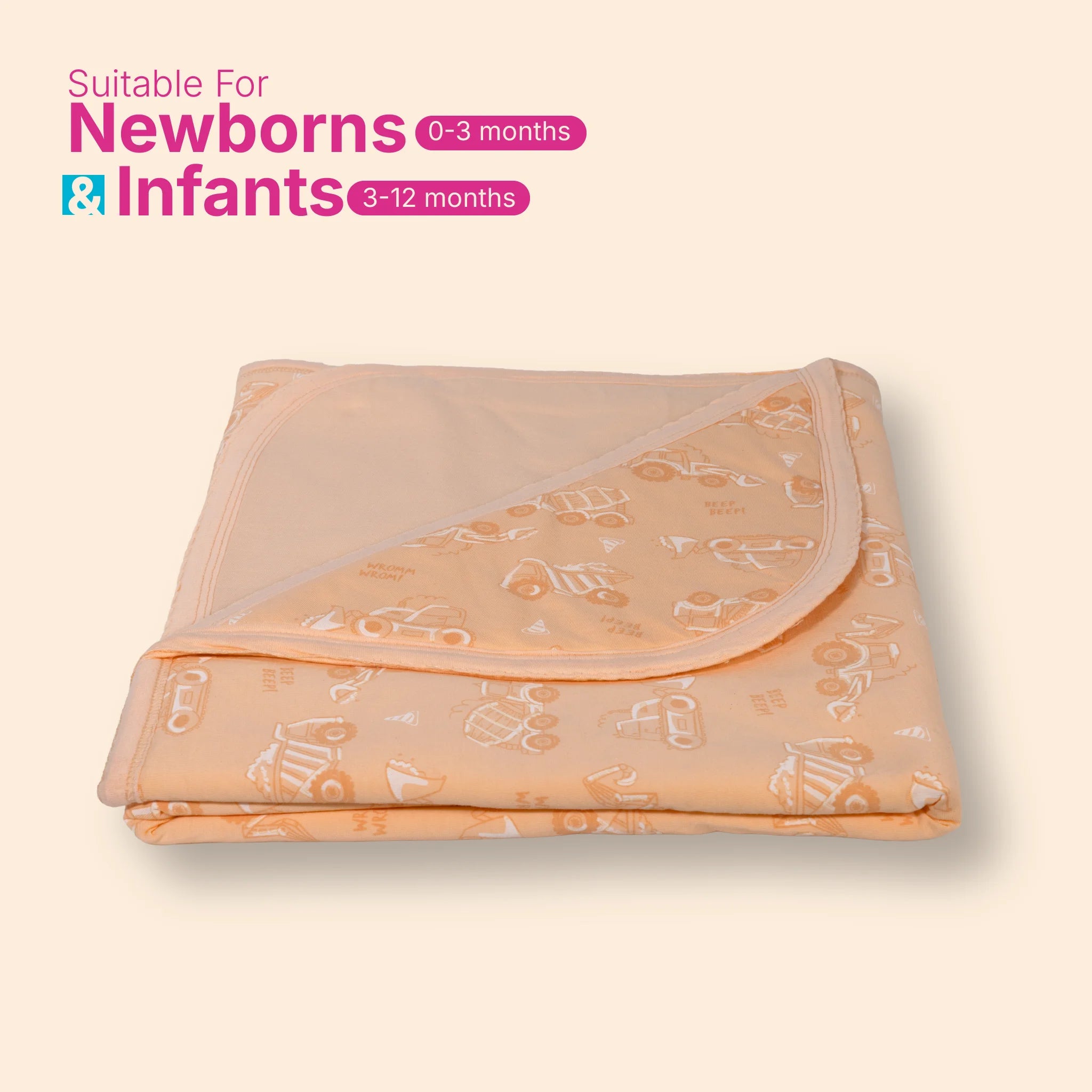 Blue Floral Polar Fleece Hooded Baby Blanket – Soft All-Weather Newborn Wrapper (0-12 Months, 80x80 cm)