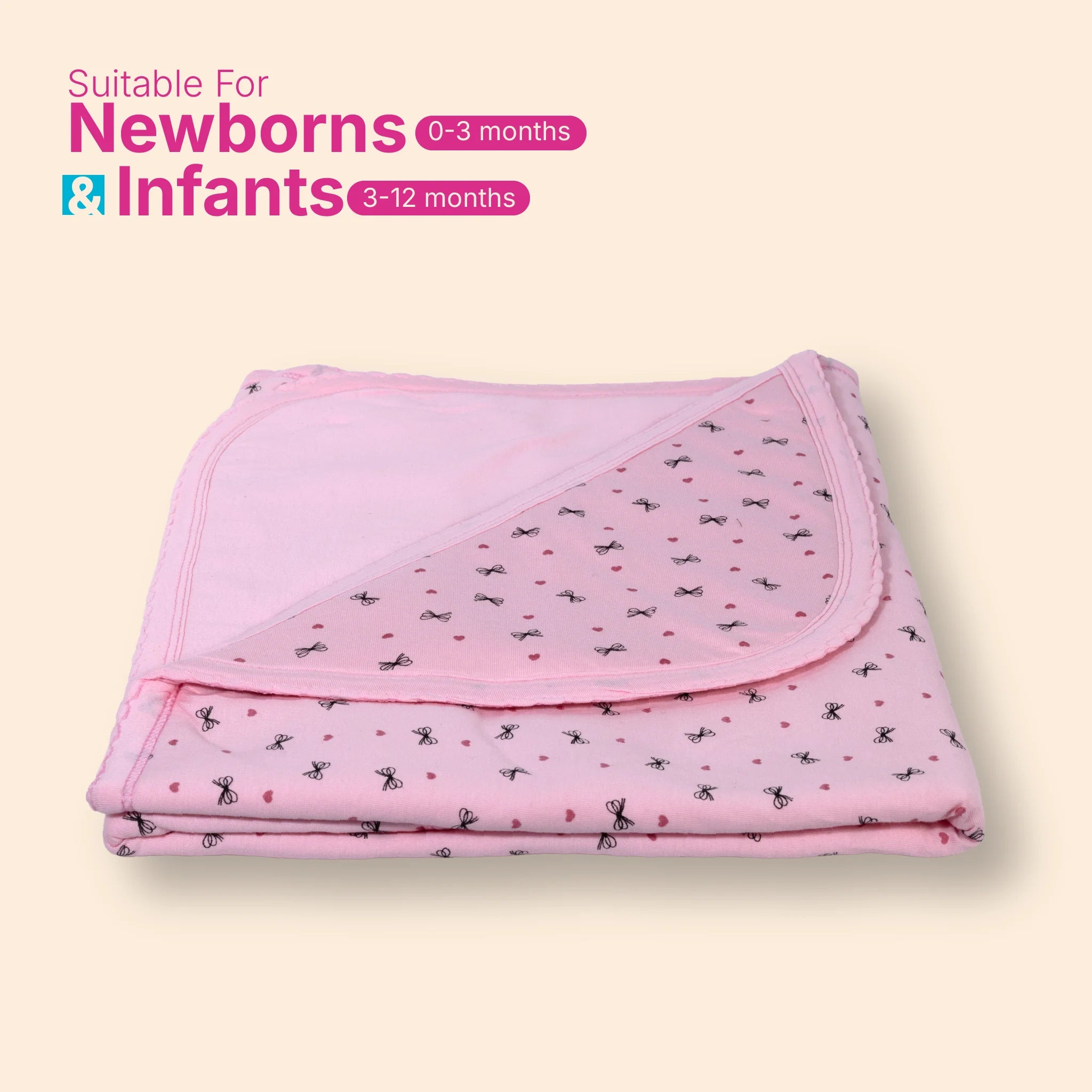 Blue Floral Polar Fleece Hooded Baby Blanket – Soft All-Weather Newborn Wrapper (0-12 Months, 80x80 cm)