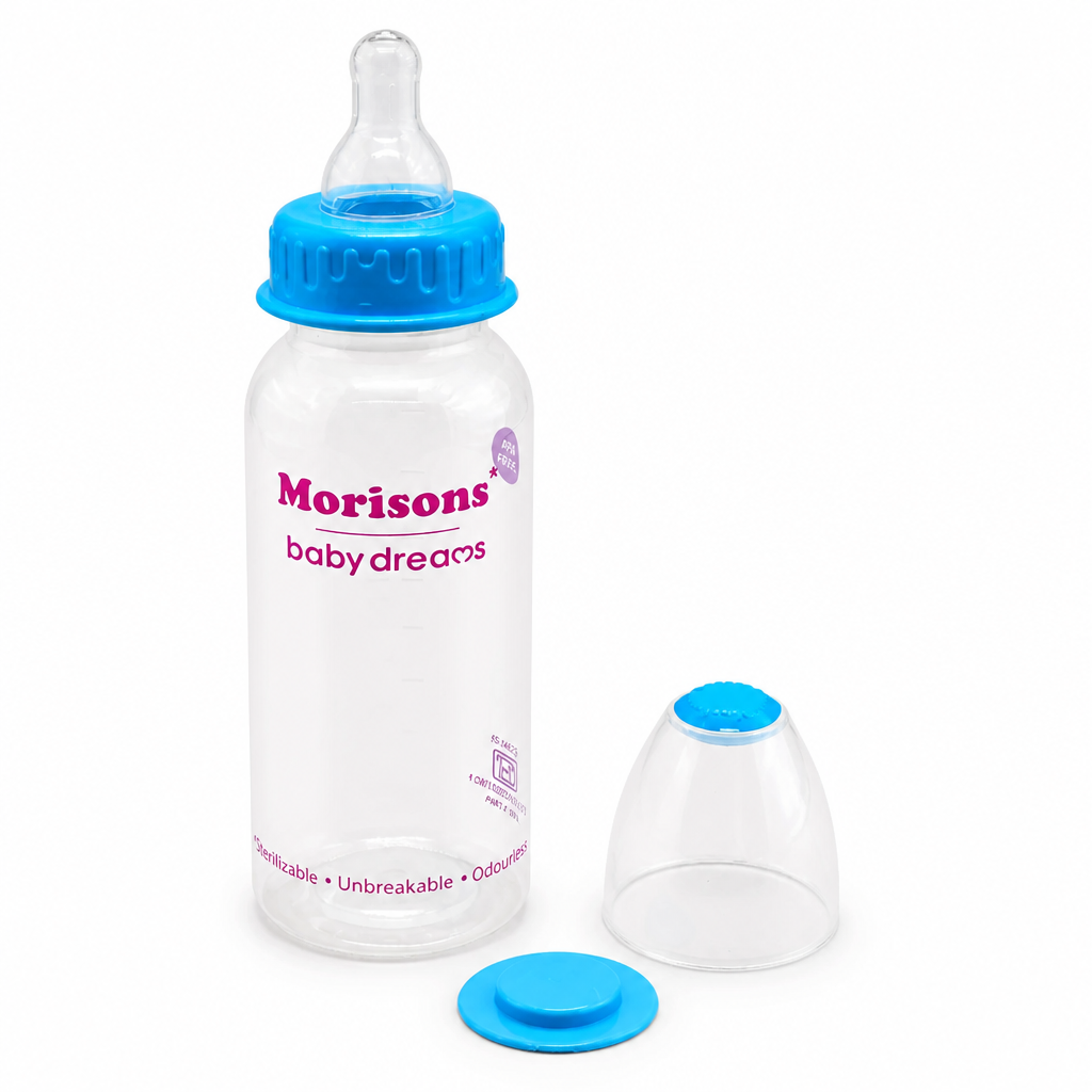 Morisons Baby Dreams BPA-Free Feeding Bottle | Unbreakable & Sterilizable (Blue)