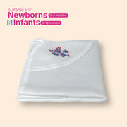 Premium Jacquard Baby Hooded Blanket-(80x80 cm) for Newborns & Infants