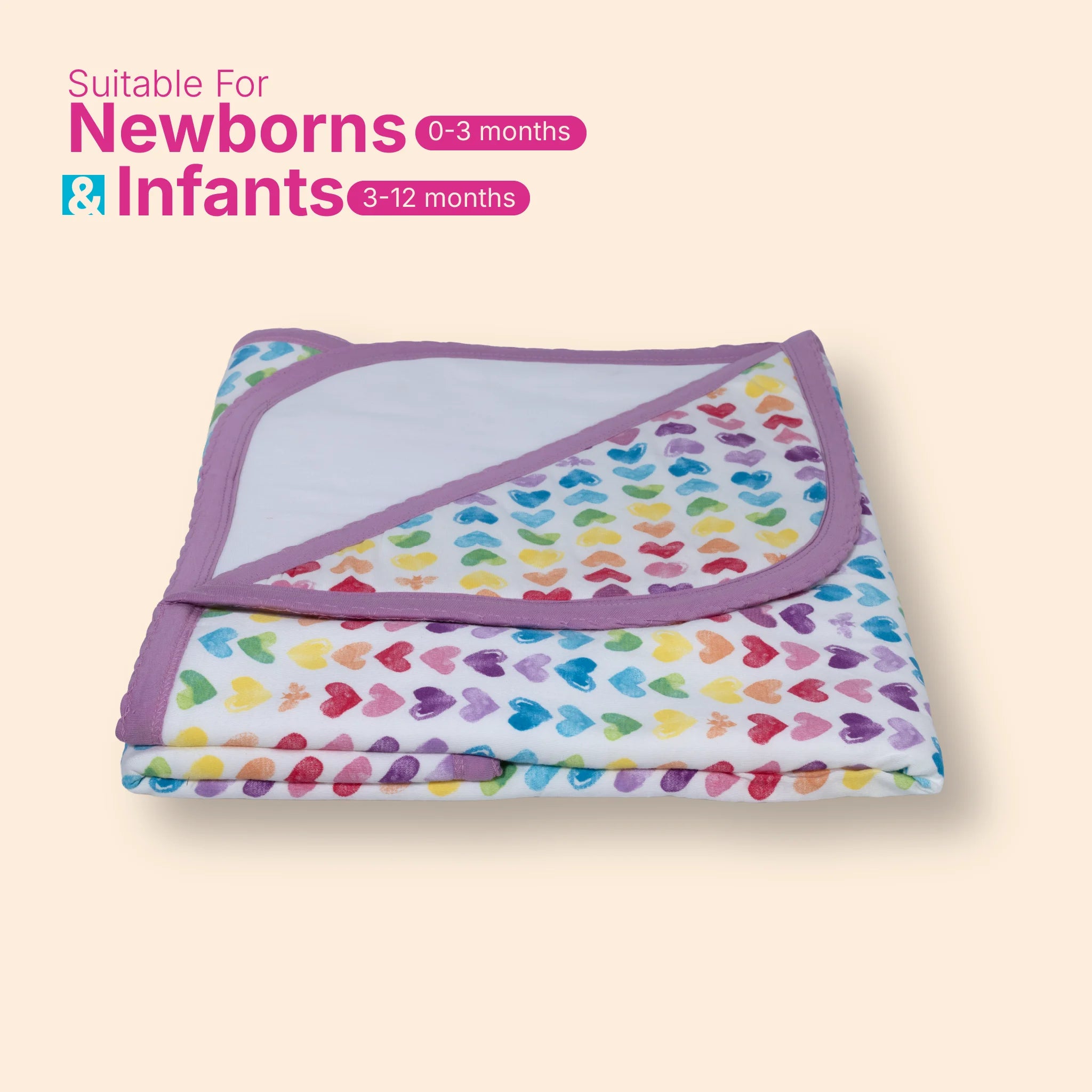 Blue Floral Polar Fleece Hooded Baby Blanket – Soft All-Weather Newborn Wrapper (0-12 Months, 80x80 cm)