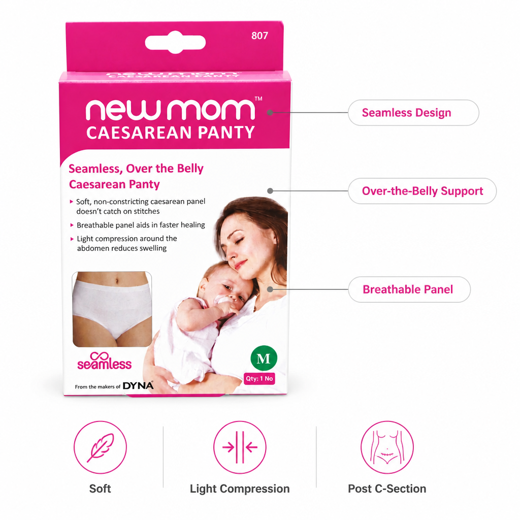 New Mom™ Seamless Over-the-Belly Caesarean Panty | Postpartum C-Section Recovery Underwear