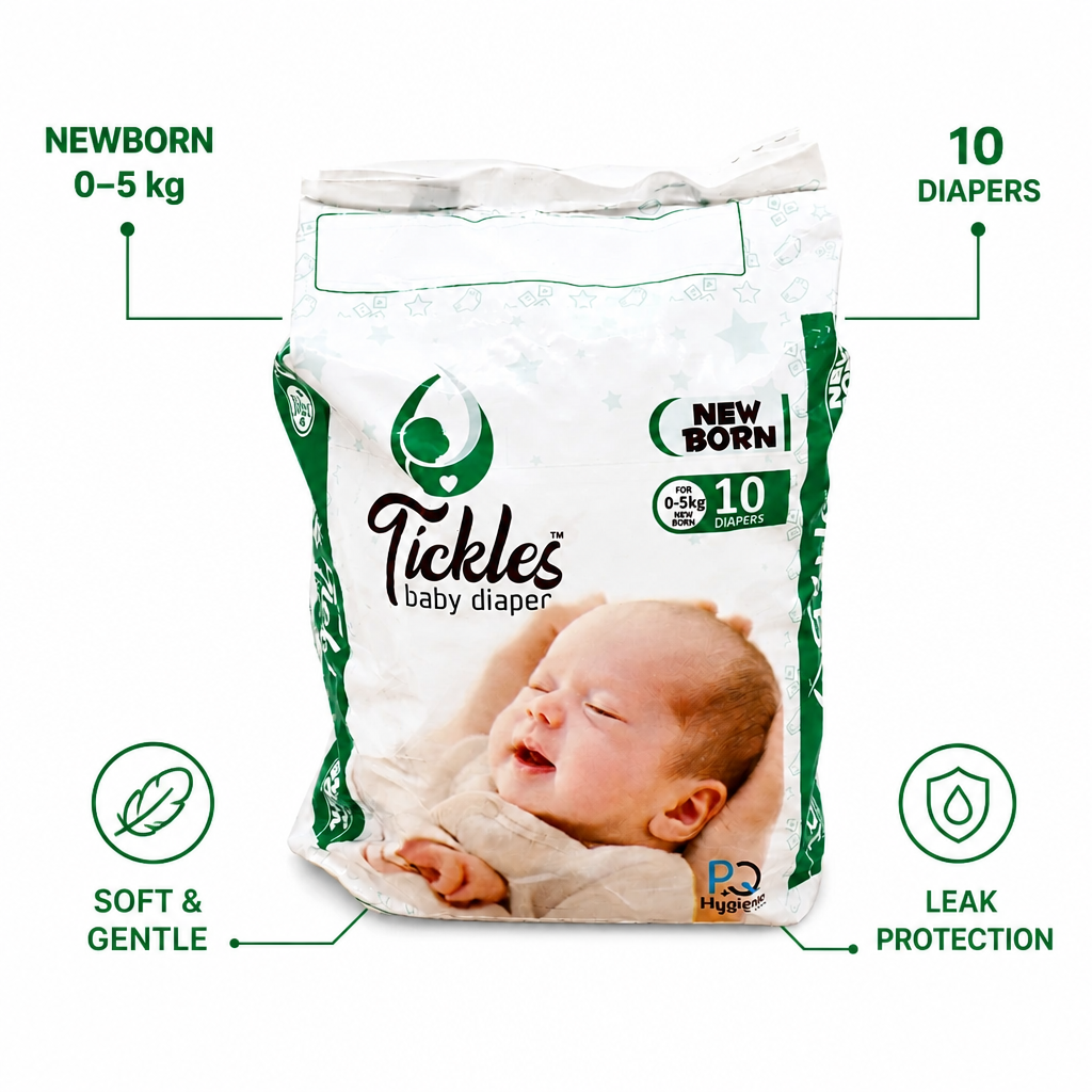 Tickles Newborn Baby Diapers | Soft & Hygienic | 0-5 kg (10 Count)