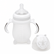 Kids Boon Playful Tiger Wide-Neck Baby Feeding Bottle with Handles | BPA-Free, 270ml / 9oz