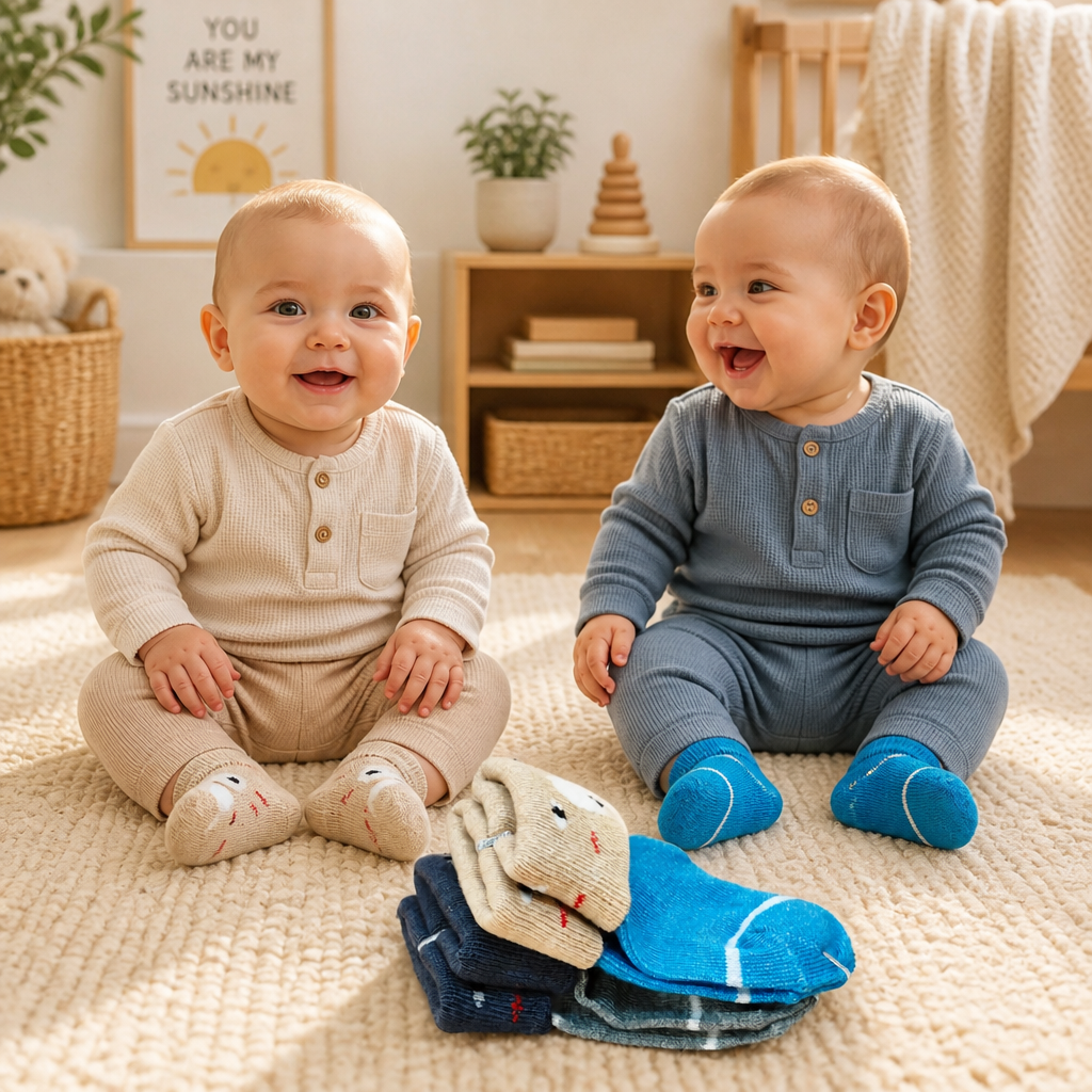Kids Boon Premium Baby & Toddler Socks - 3-Pair Pack (Cute Animal & Striped Designs)