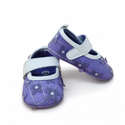 Kids Boon Purple Floral Mary Jane Baby Shoes | Soft Sole Infant Crib Booties