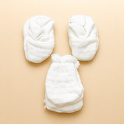 Premium Soft White Cotton Baby Mittens and Booties Set | Newborn No-Scratch Gloves & Socks Essentials