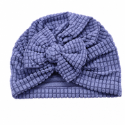 Kids Boon Textured Waffle Knit Baby Turban with Bow - Soft Lavender Headwrap for Infants & Toddlers