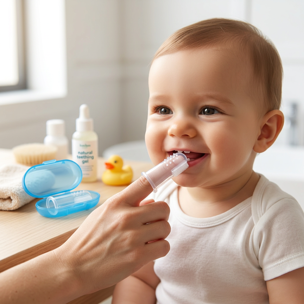 Kids Boon Premium Silicone Baby Finger Toothbrush & Gum Massager | Infant Oral Care Teether