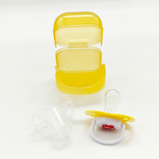 Kids Boon Silicone Baby Pacifier with Protective Cover and Travel Storage Case - Yellow