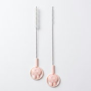 Kids Boon 2-Piece Straw & Narrow Tube Cleaning Brush Set - Pink Bunny