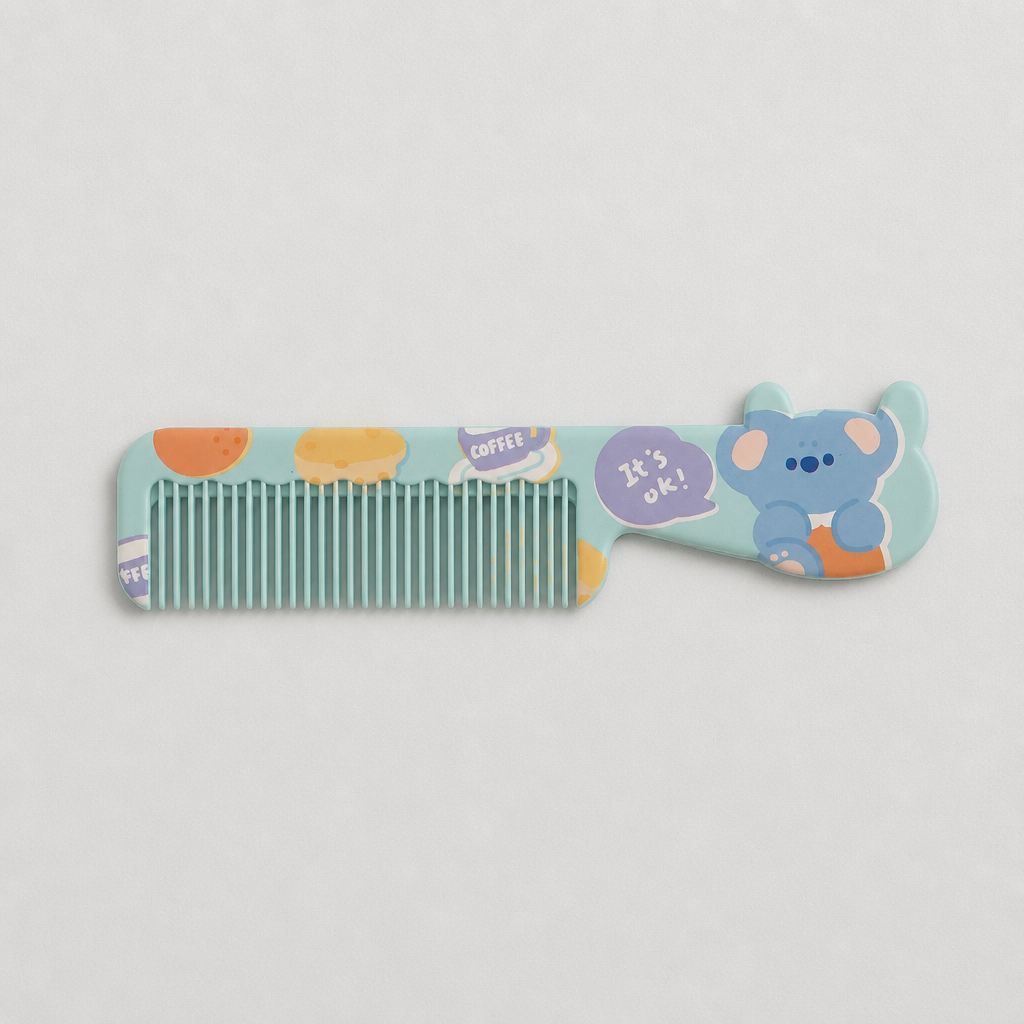 Ultra-Soft Gentle Baby Hair Comb – Cute Koala & Pastel Printed Toddler Grooming Brush