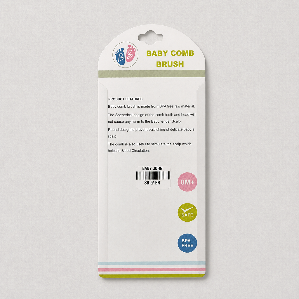Kids Boon Gentle Baby Comb and Hairbrush Set – Soft Bristle Cradle Cap Brush & Fine-Tooth Detangling Comb for Newborns and Toddlers