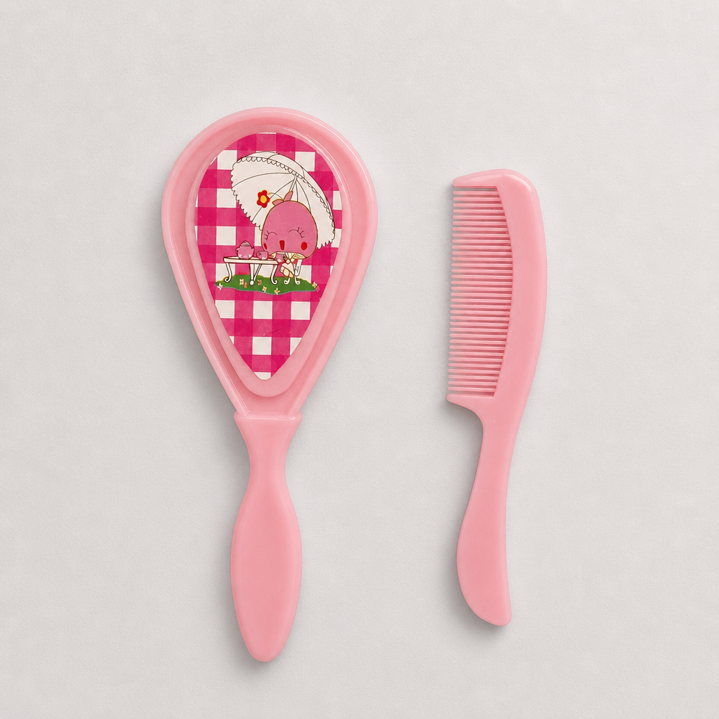 Kids Boon Gentle Baby Comb and Hairbrush Set – Soft Bristle Cradle Cap Brush & Fine-Tooth Detangling Comb for Newborns and Toddlers