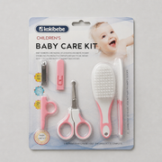 Kokibebe 6-in-1 Baby Care & Grooming Kit – Essential Newborn Nail Clippers, Scissors, Brush & Comb Set (Pink)