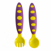 Tiny Bites Easy-Grip Baby Spoon and Fork Set – Self-Feeding Training Utensils