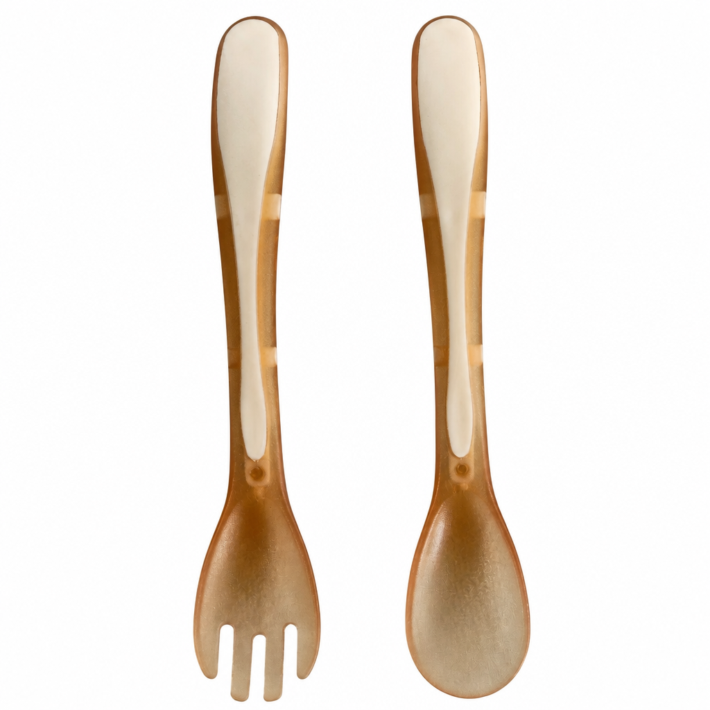 Kids Boon Ergonomic Self-Feeding Baby Spoon and Fork Set