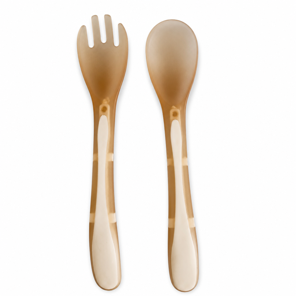 Kids Boon Ergonomic Self-Feeding Baby Spoon and Fork Set