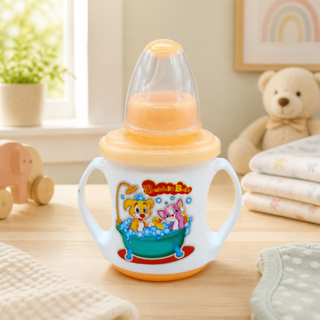 Toddler Training Sippy Cup with Easy-Grip Twin Handles – Spill-Proof Baby Drinking Cup