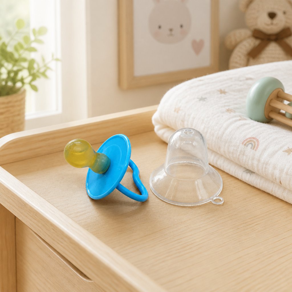 Kids Boon Soothing Baby Pacifier with Protective Hygiene Cap - Blue