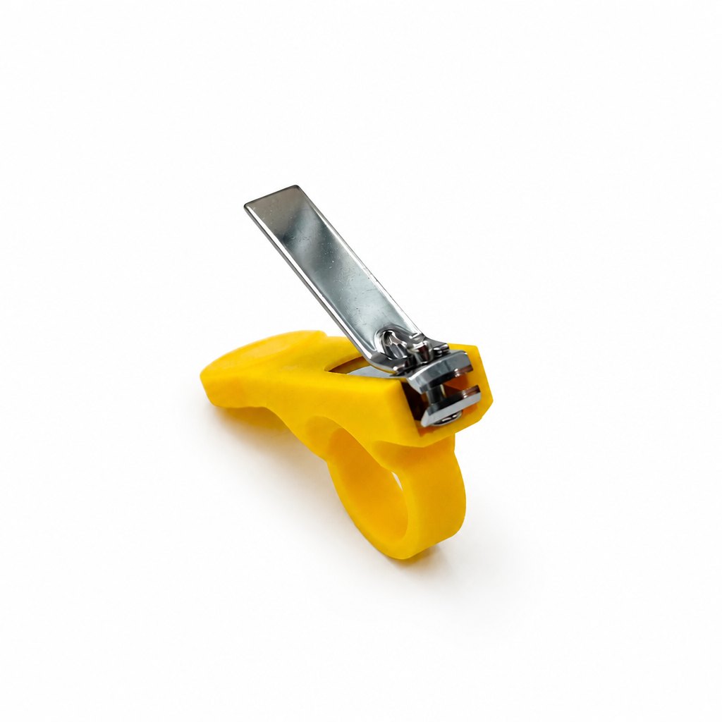 Kids Boon Ergonomic Baby Nail Clipper with Secure-Grip Finger Ring - Safe for Newborns & Infants (Yellow)