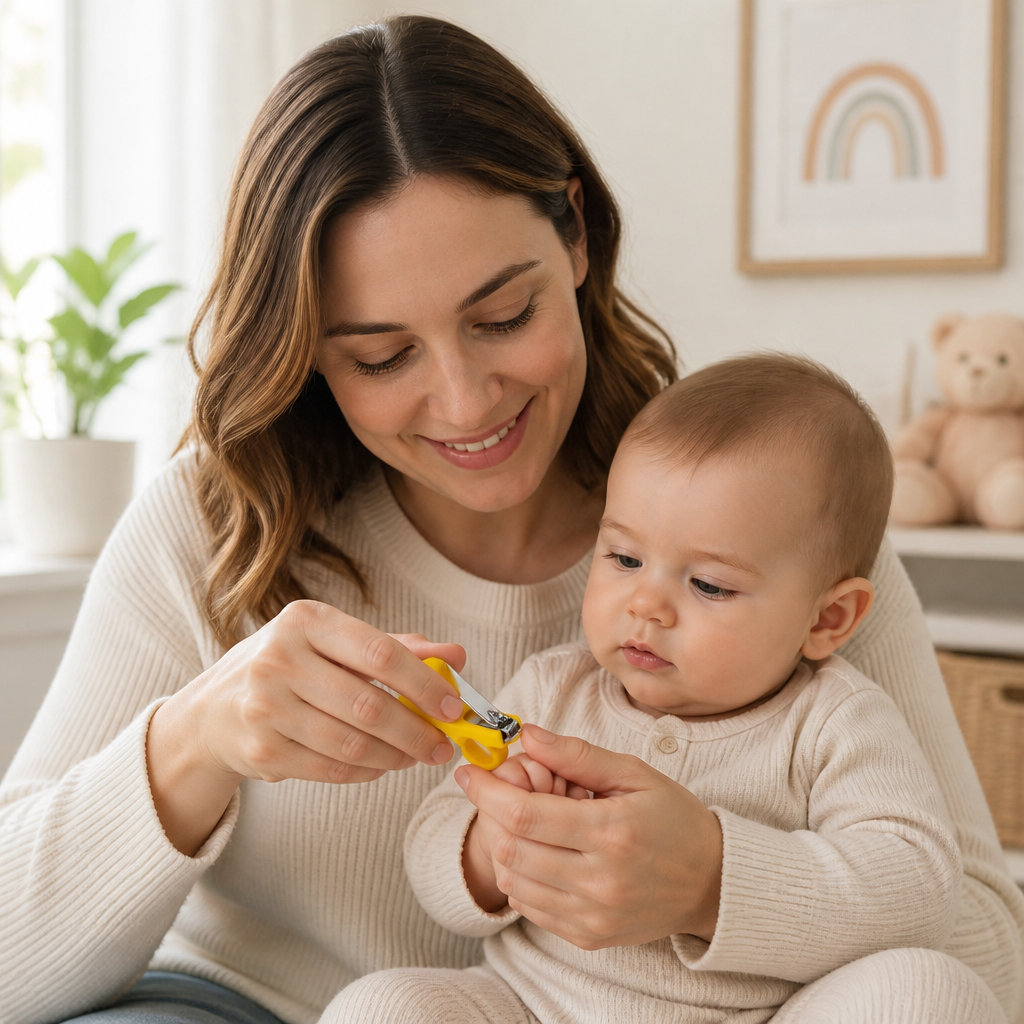 Kids Boon Ergonomic Baby Nail Clipper with Secure-Grip Finger Ring - Safe for Newborns & Infants (Yellow)