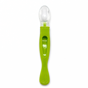 Kids Boon Silicone Baby Squeeze Feeding Spoon | Food Dispensing Feeder for Weaning & Purees | Green