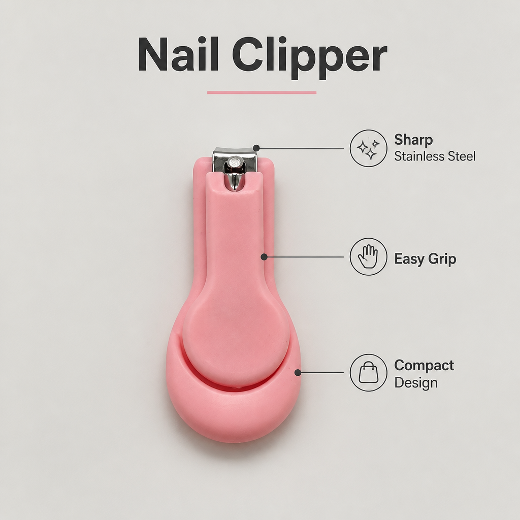 Kids Boon Ergonomic Baby Nail Clipper - Safe & Gentle Infant Nail Trimmer - Soft Pink