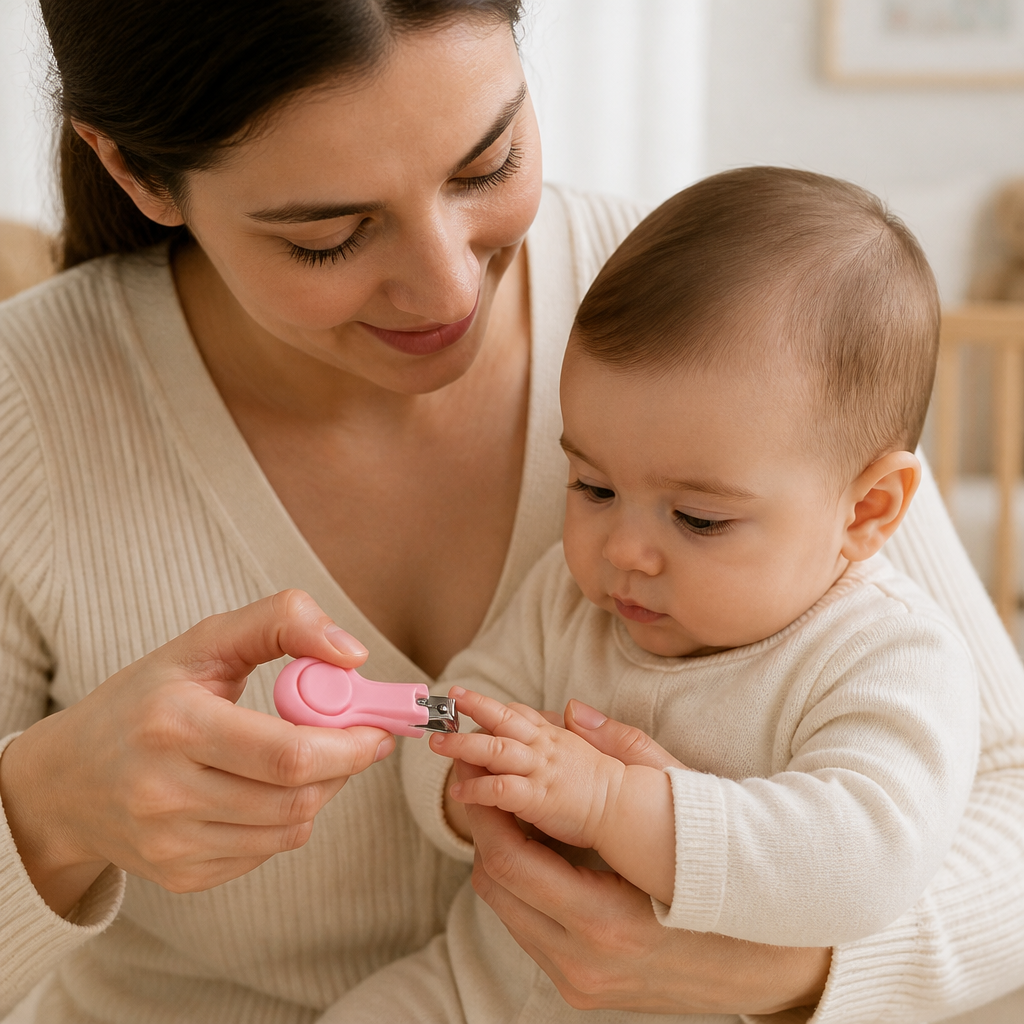Kids Boon Ergonomic Baby Nail Clipper - Safe & Gentle Infant Nail Trimmer - Soft Pink