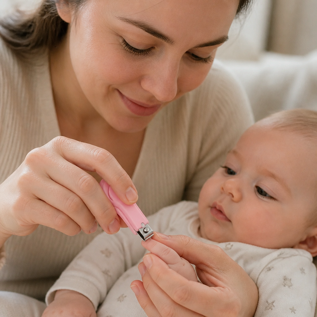 Kids Boon Ergonomic Baby Nail Clipper - Safe & Gentle Infant Nail Trimmer - Soft Pink