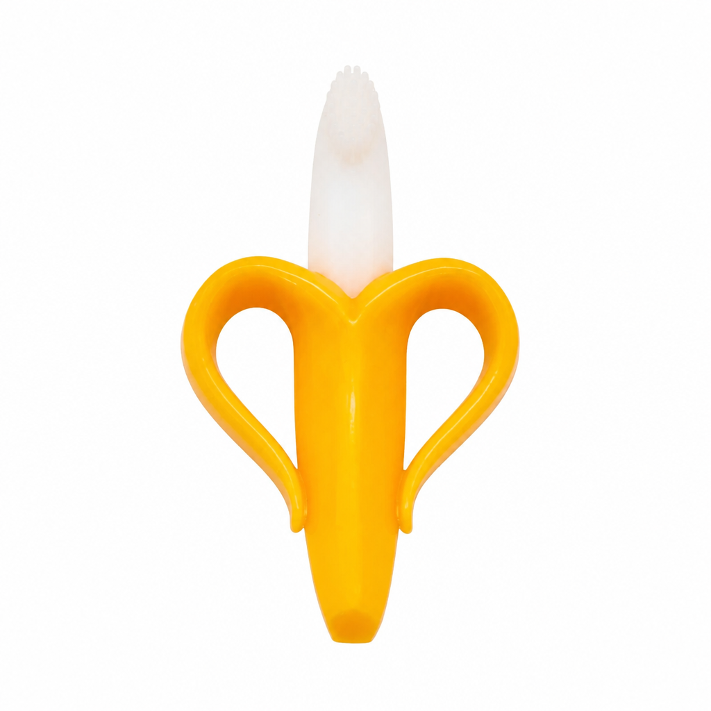 Kids Boon™ Banana Silicone Baby Teether & Training Toothbrush | BPA-Free Infant Teething Toy