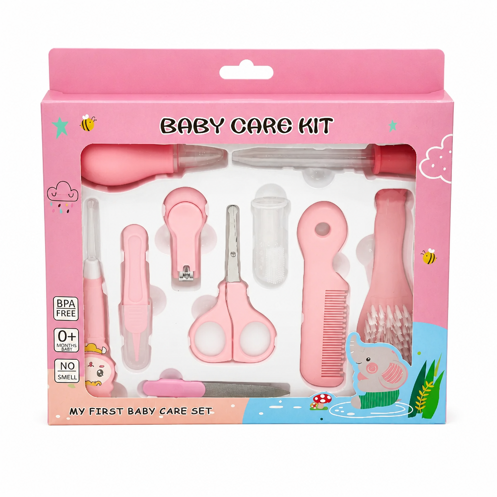 Kids Boon 10-in-1 Essential Baby Grooming & Healthcare Kit | Newborn Care Set | Pink | BPA-Free