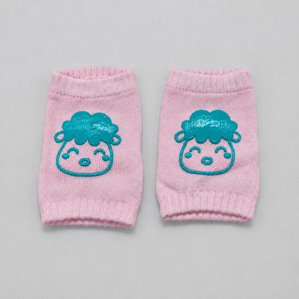 Adorable Anti-Slip Baby Knee Pads for Crawling | Soft Knit Infant Knee Protectors - Pink