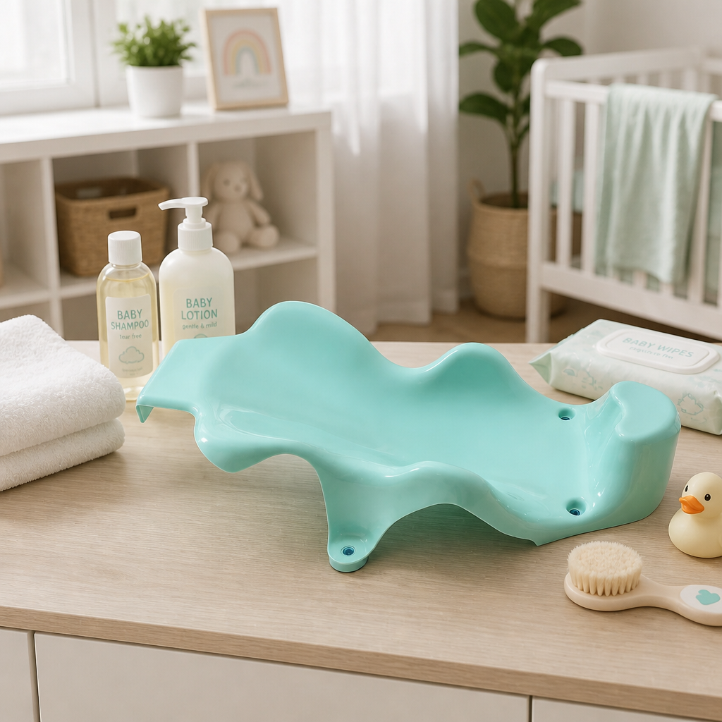 Ergonomic Anti-Slip Baby Bath Seat Support | Reclined Infant & Toddler Bather (0–3 Years)