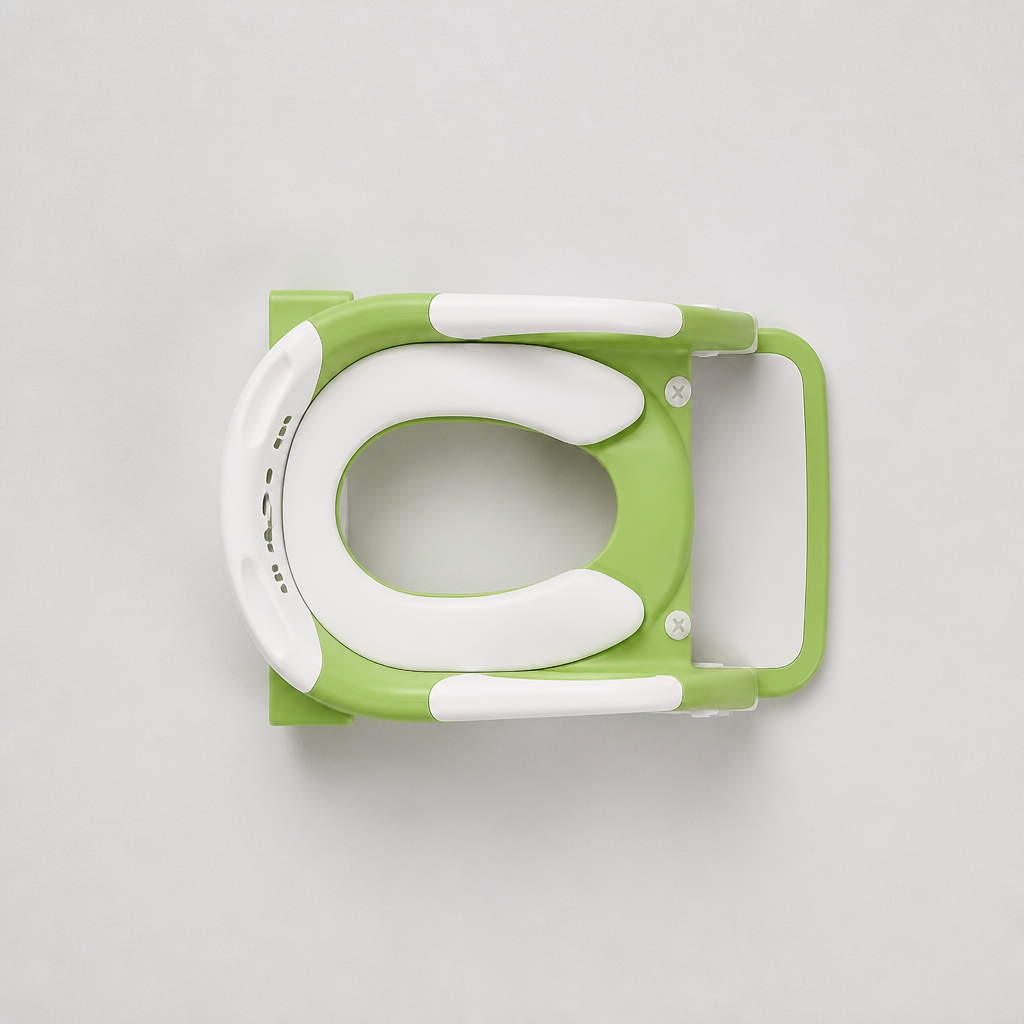 3-in-1 Foldable Toddler Potty Training Seat with Step Stool Ladder | Green Potty Chair for Boys & Girls